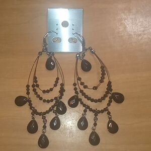 Elegant Brown Chandelier Earrings